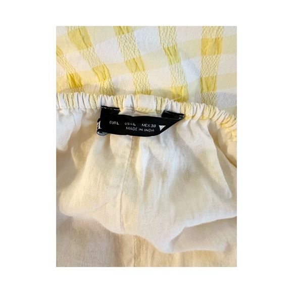 Zara Yellow Gingham Spaghetti-Strap Midi Dress - Picture 6 of 6